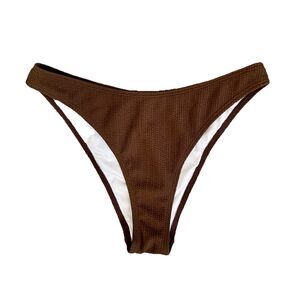 Samiol Brown Low Waisted Moderate Coverage Swim Bottoms Women's Size Medium NEW